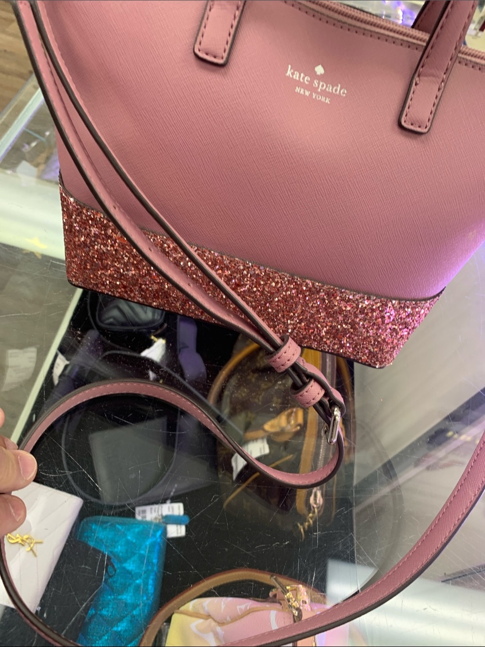 kate spade Rose Pink Glitter-Bottom Tote
11 by 8 - Picture 3 of 8